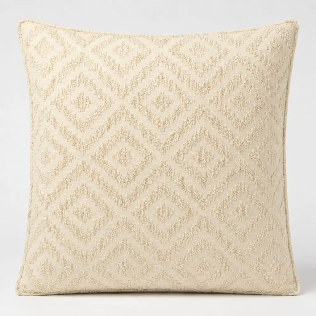 Classic Cushion Cover – Neutral Geo Creme – 60x60cm – Jumbo Style | www.artisangoods.co.uk 8