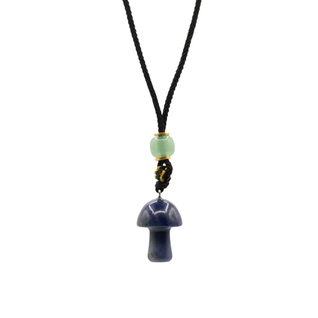 Cord Necklace Gemstone Pendant – Sodalite Mushroom | www.artisangoods.co.uk 4