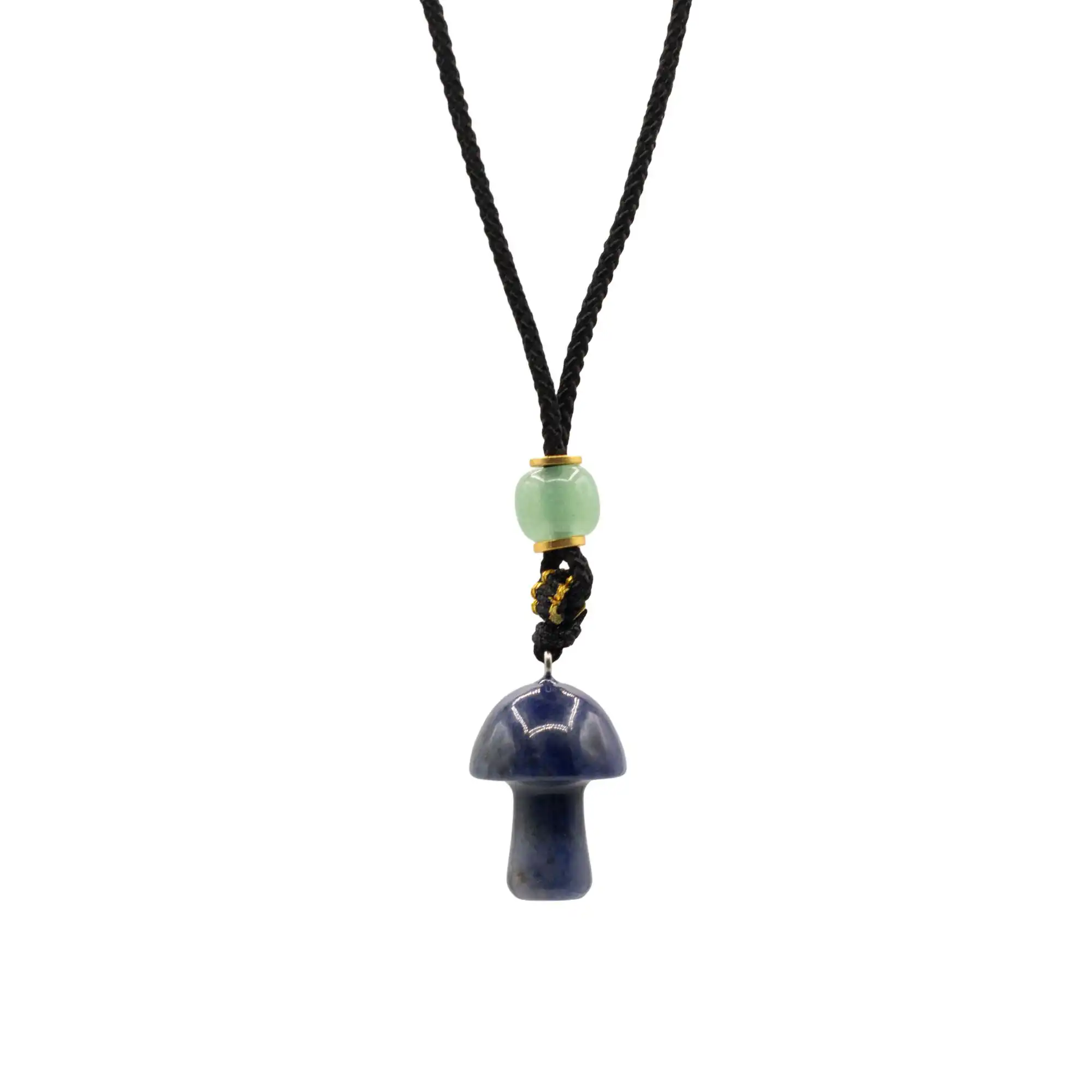 Cord Necklace Gemstone Pendant – Sodalite Mushroom | www.artisangoods.co.uk 5 Cord Necklace Gemstone Pendant - Sodalite Mushroom - Image 4