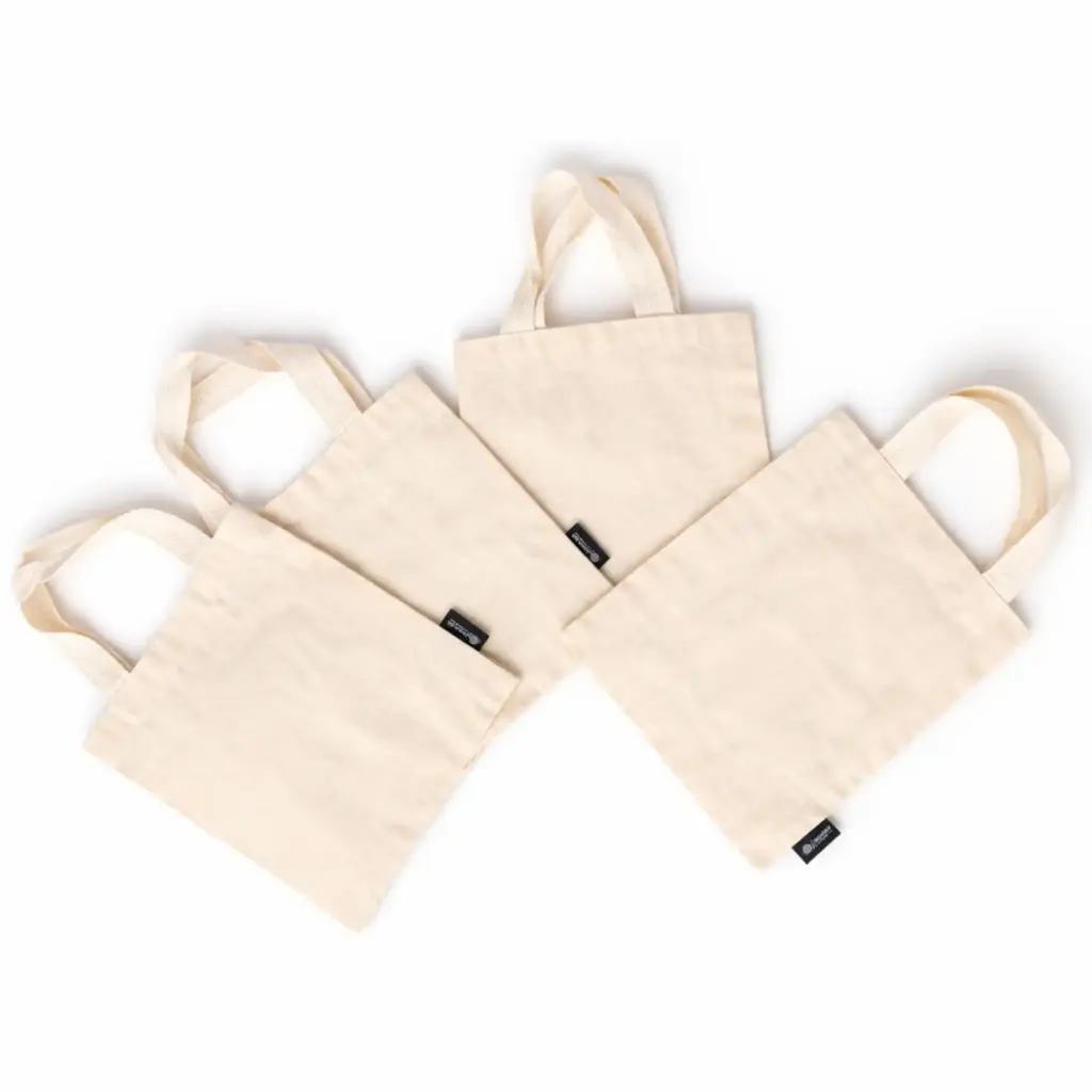 Nomad Sari Iconic Mini Gift Tote Bag – Unprinted- (25x18cm) – Natural 4oz | www.artisangoods.co.uk