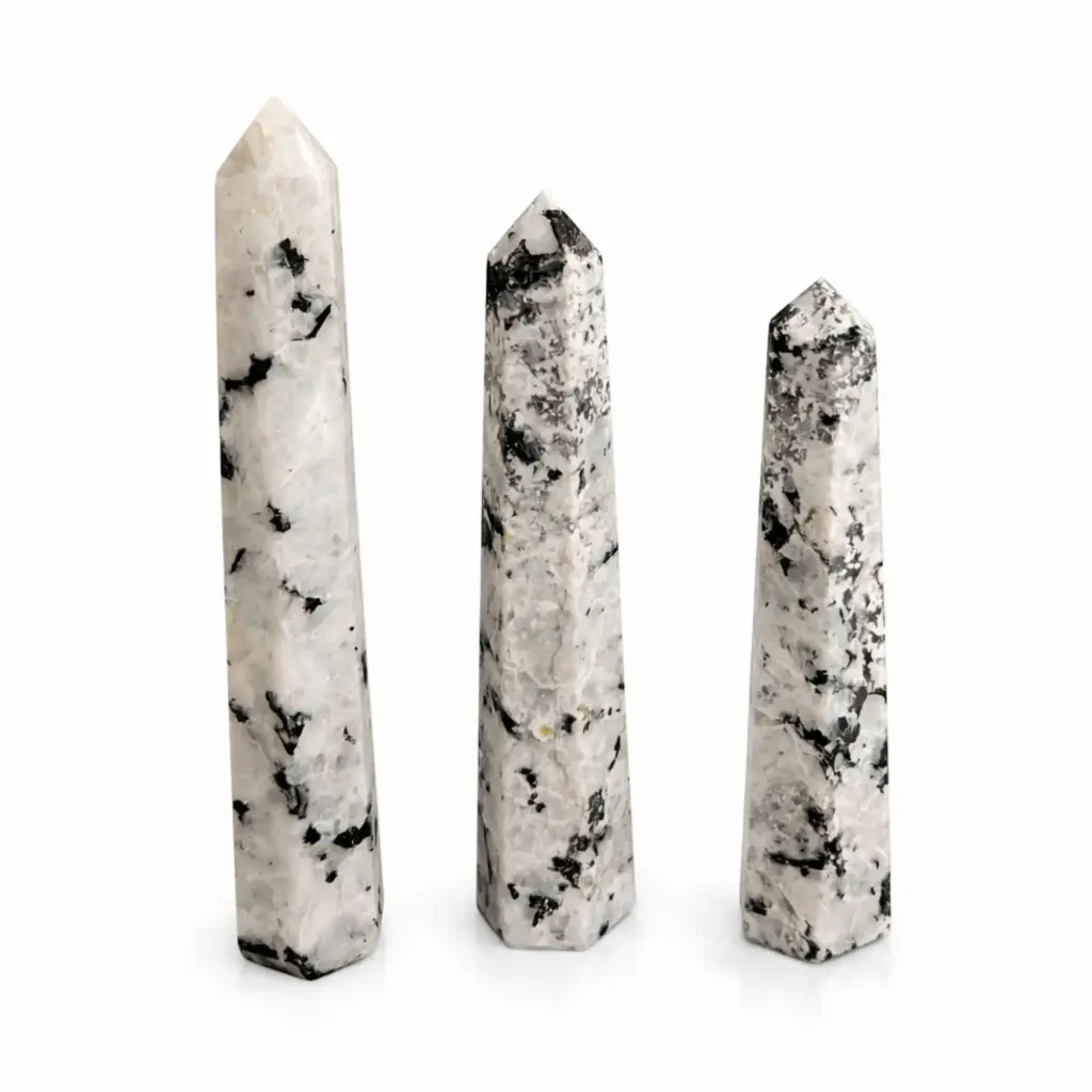 Gemstone Six Face Obelisk Point approx 17cm – Rainbow Moonstone | www.artisangoods.co.uk 3 Gemstone Six Face Obelisk Point approx 17cm – Rainbow Moonstone | www.artisangoods.co.uk 3