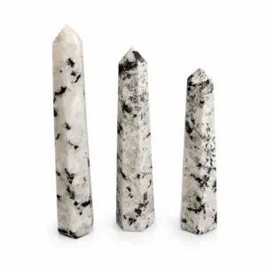 Gemstone Six Face Obelisk Point approx 17cm – Rainbow Moonstone | www.artisangoods.co.uk 3