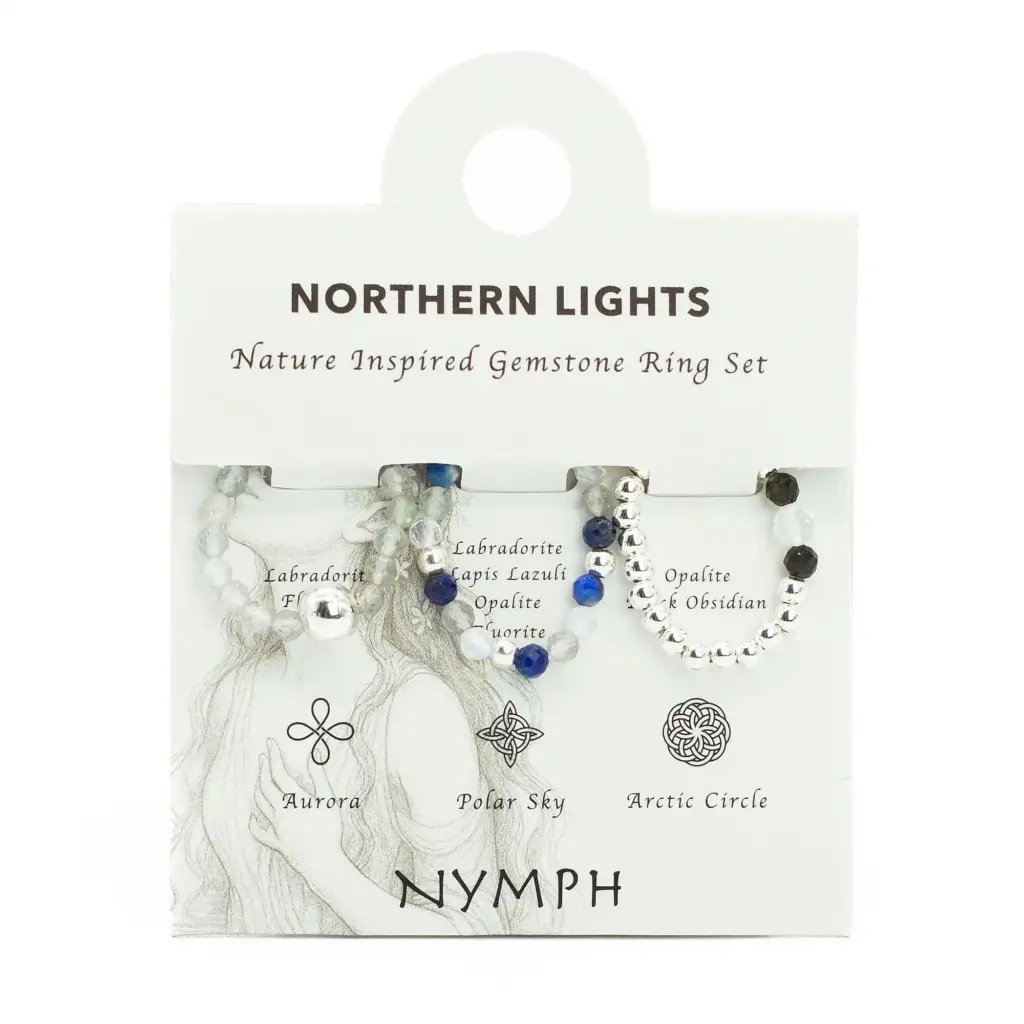 Nymph Spirit Gemstone Ring Set – Northern Lights | www.artisangoods.co.uk