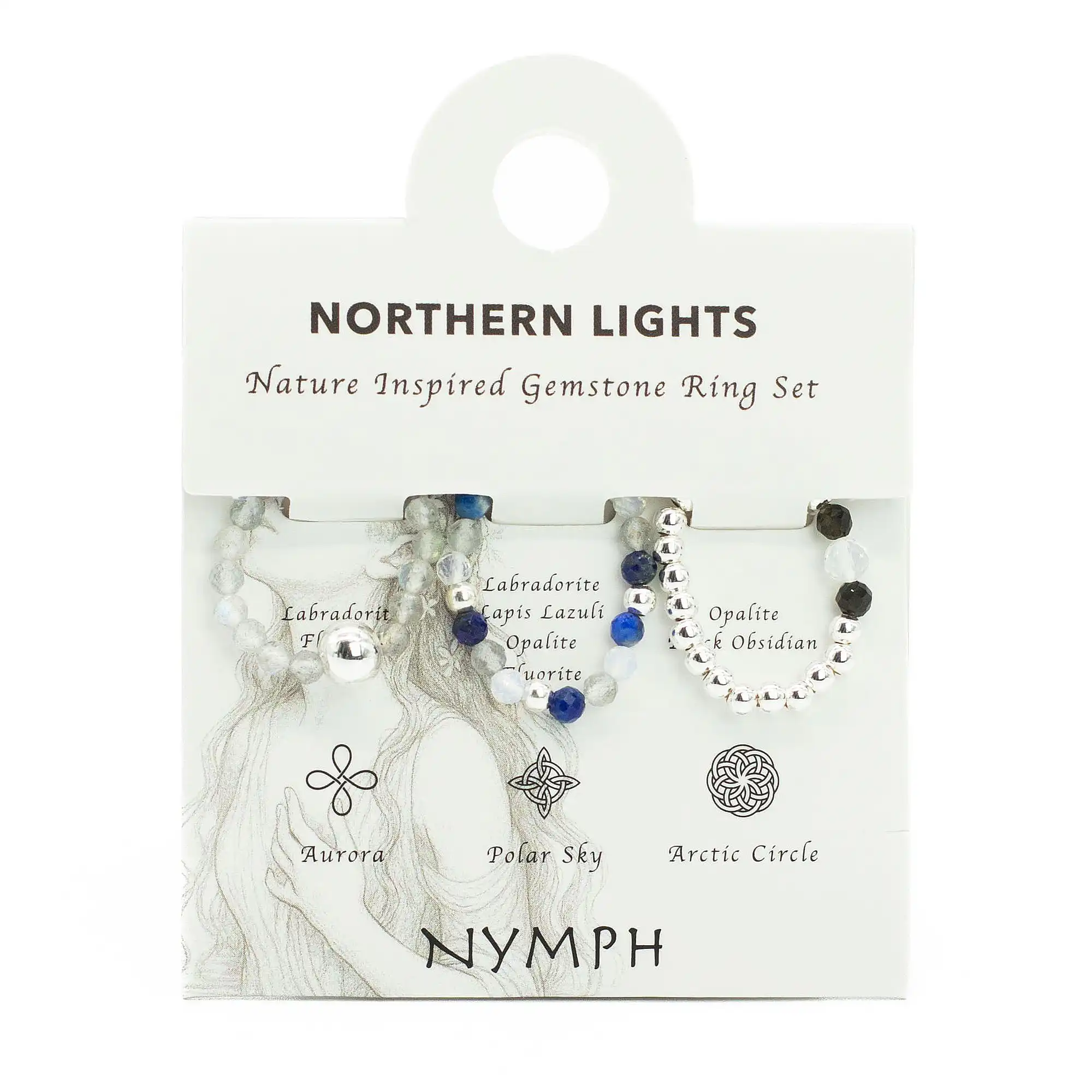 Nymph Spirit Gemstone Ring Set – Northern Lights | www.artisangoods.co.uk 2 Nymph Spirit Gemstone Ring Set - Northern Lights
