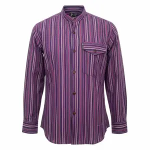 Nomad Sari Grandad Shirt – Black Purple – XL | www.artisangoods.co.uk 4