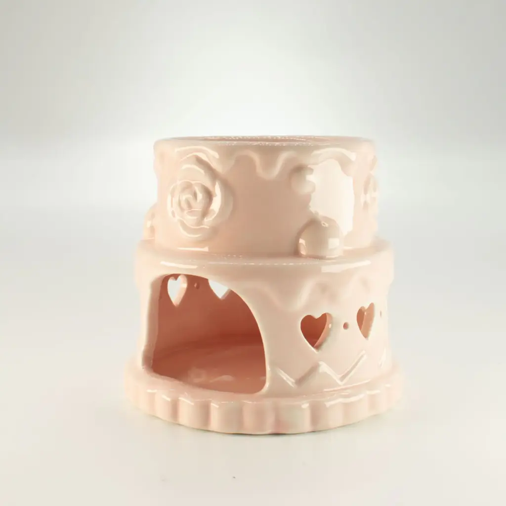 Ceramic Cake Oil Burner – Hearts – Pink | www.artisangoods.co.uk 4 Ceramic Cake Oil Burner – Hearts – Pink | www.artisangoods.co.uk 4