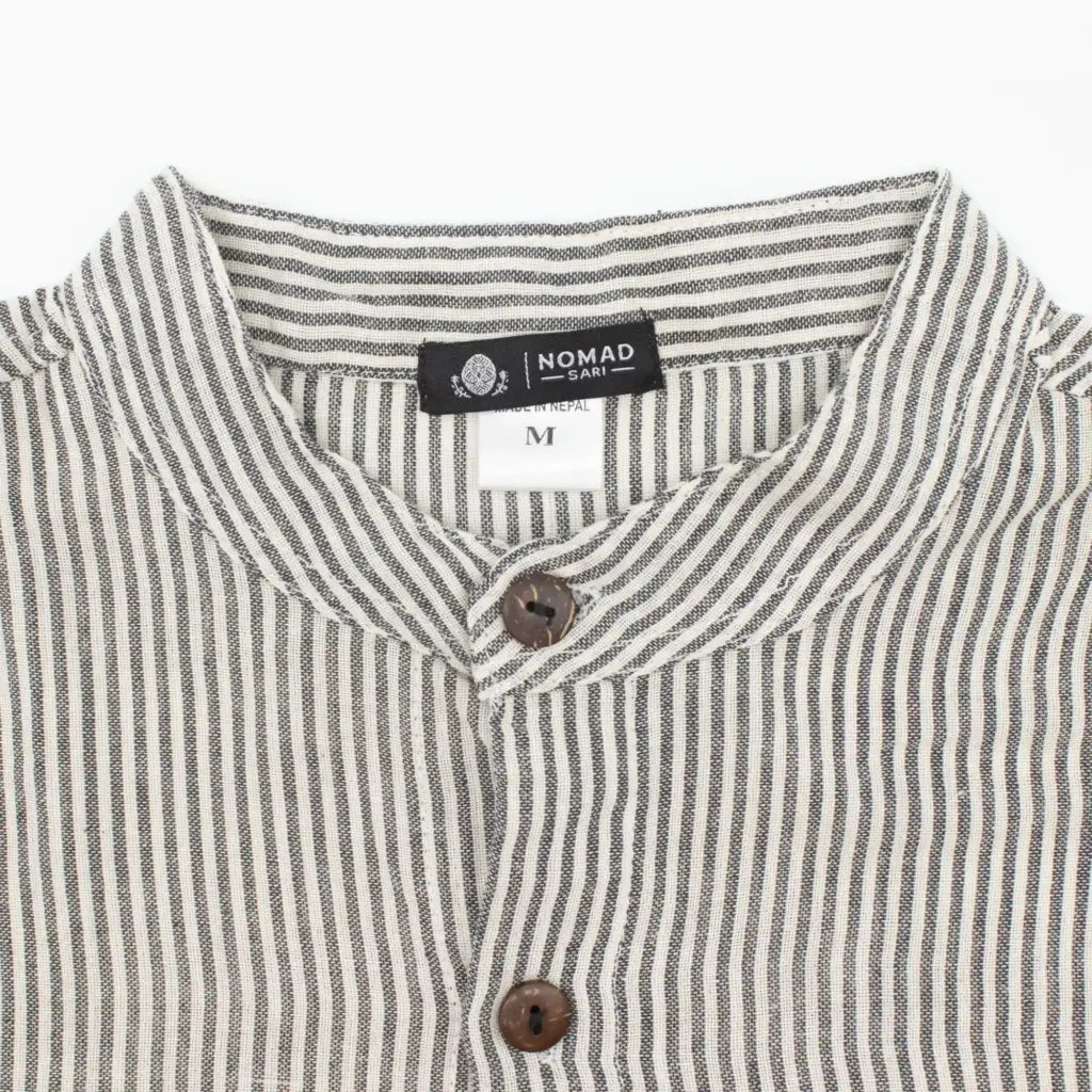 Nomad Sari Grandad Shirt – Grey Stone – Large | www.artisangoods.co.uk 6