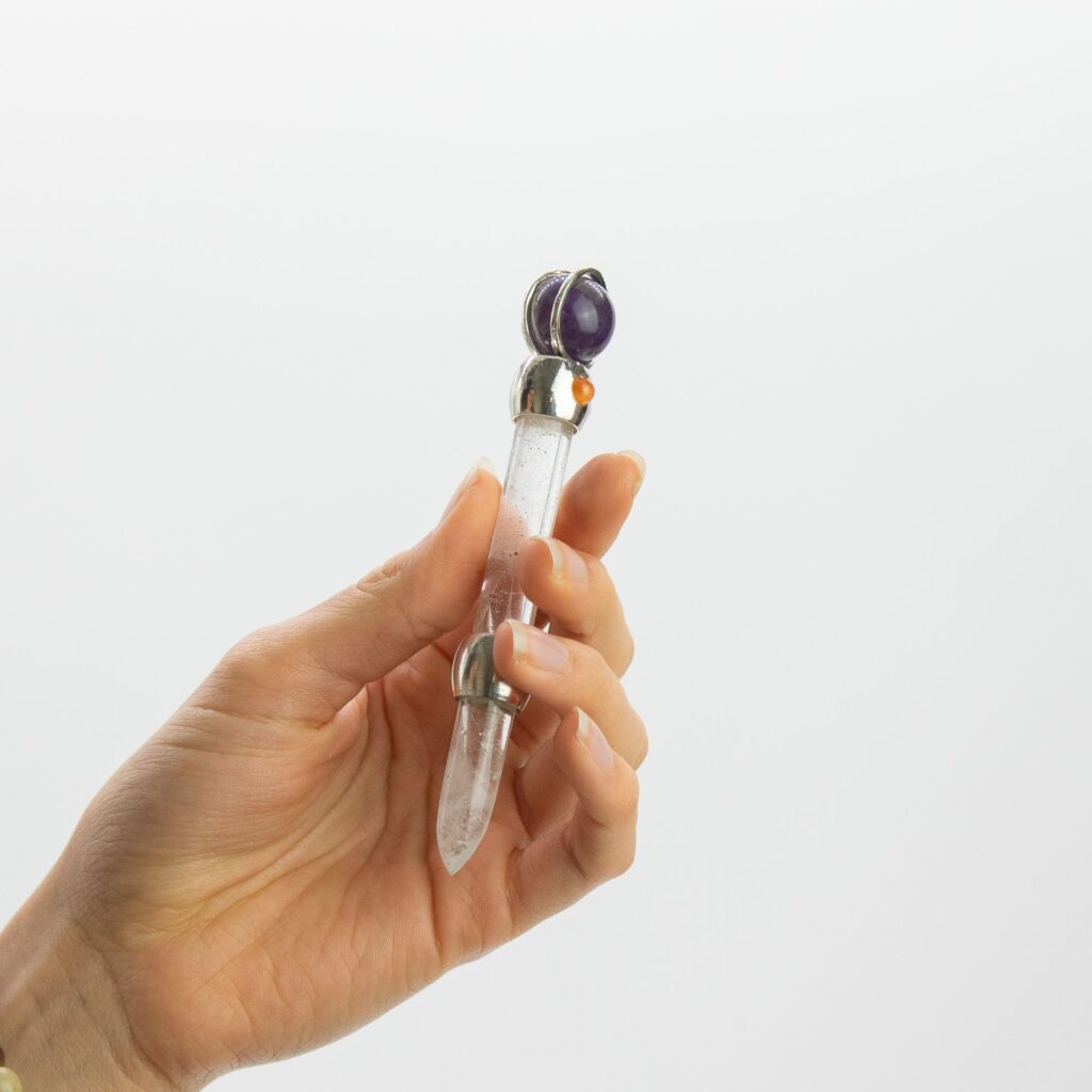 Celestial Prism Wand – Amethyst Moving Crystal Sphere Quartz Stem – 12cm | www.artisangoods.co.uk 5 Celestial Prism Wand – Amethyst Moving Crystal Sphere Quartz Stem – 12cm | www.artisangoods.co.uk 5