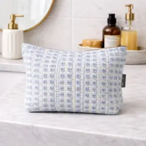 Nomad Sari Indian Jacquard Toiletry Bag – Indigo Echo | www.artisangoods.co.uk 7
