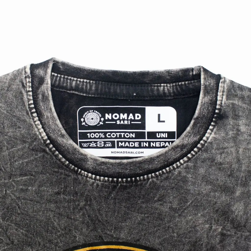 Nomad Sari Stonewashed Cotton T-Shirt – Rebel – Charcoal – Large | www.artisangoods.co.uk 4