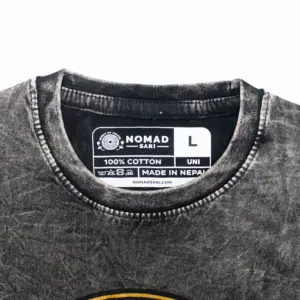 Nomad Sari Stonewashed Cotton T-Shirt – Rebel – Charcoal – Large | www.artisangoods.co.uk 4