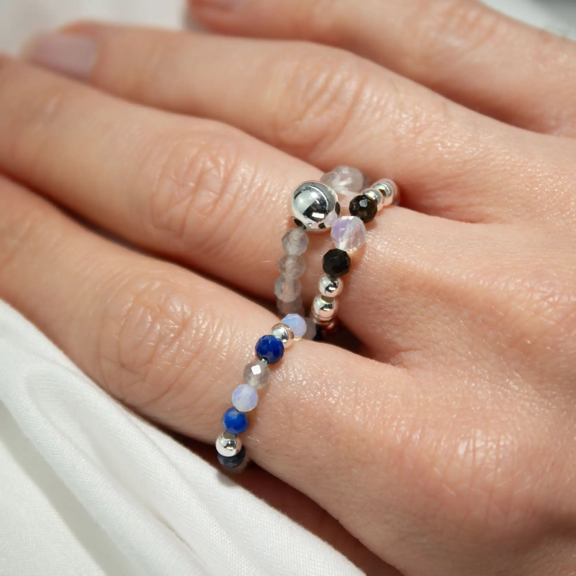 Nymph Spirit Gemstone Ring Set – Northern Lights | www.artisangoods.co.uk 6 Nymph Spirit Gemstone Ring Set - Northern Lights - Image 5