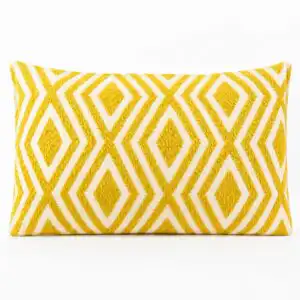 Classic Cushion Cover - Mustard Diamonds- 30x50cm - Lumber Style - Image 2