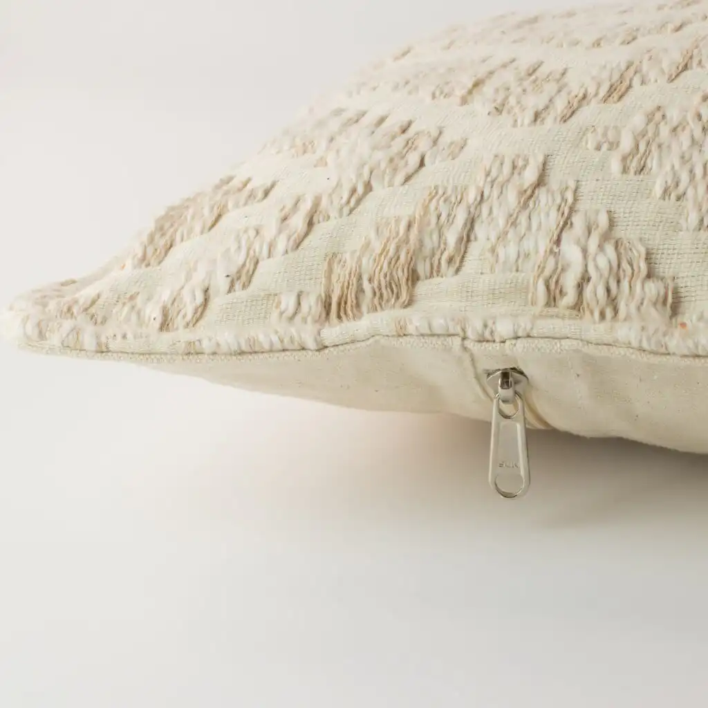 Classic Cushion Cover – Neutral Geo Creme – 30x50cm – Lumber Style | www.artisangoods.co.uk 3