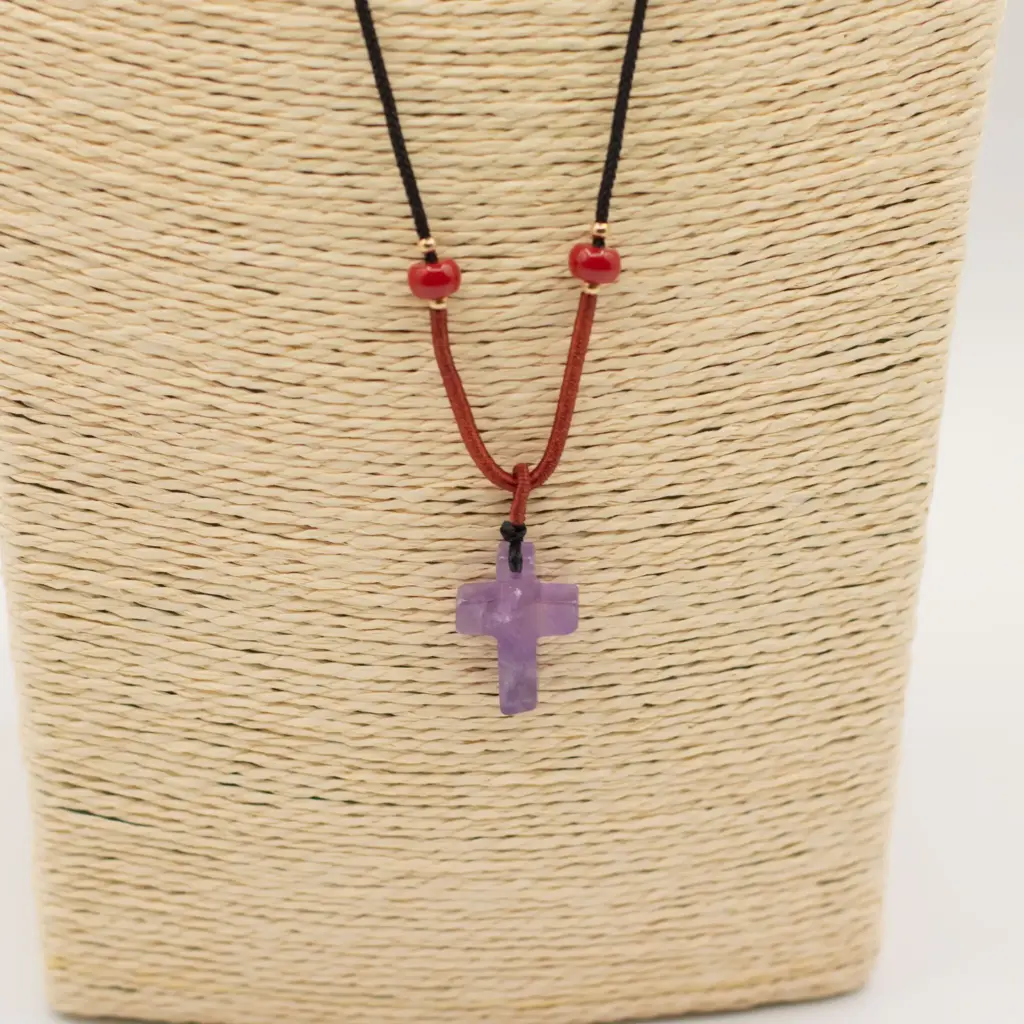Cord Necklace Gemstone Pendant – Amethyst Cross | www.artisangoods.co.uk 3 Cord Necklace Gemstone Pendant – Amethyst Cross | www.artisangoods.co.uk 3