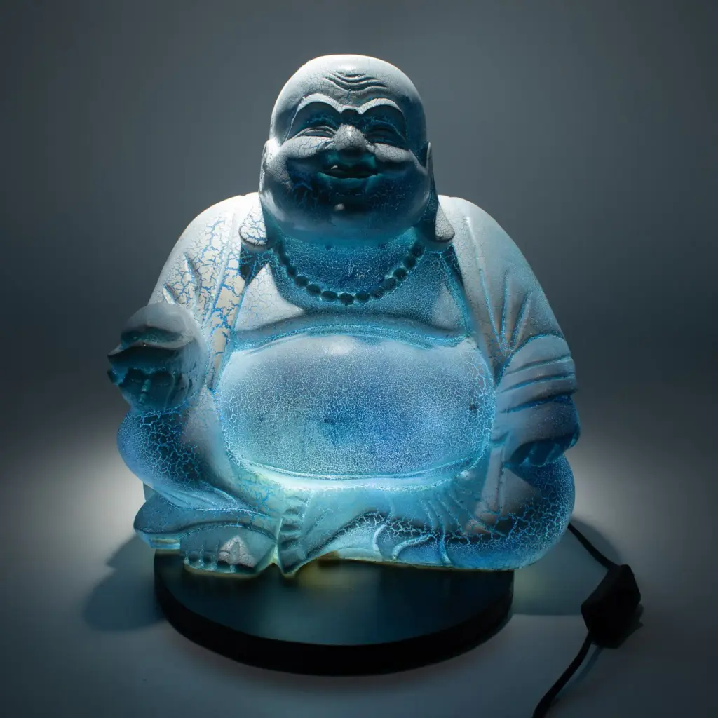 Laughing Buddha Lamp Sky Blue – Round Stand | www.artisangoods.co.uk 4 Laughing Buddha Lamp Sky Blue – Round Stand | www.artisangoods.co.uk 4