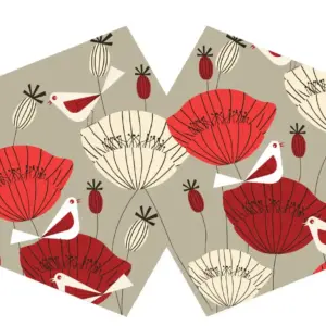 Reusable Fashion Face Mask – Oriental Poppies (Adult) | www.artisangoods.co.uk 2
