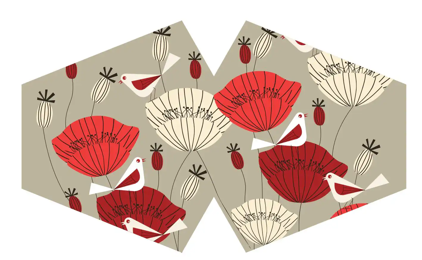 Reusable Fashion Face Mask – Oriental Poppies (Adult) | www.artisangoods.co.uk 3 Reusable Fashion Face Mask - Oriental Poppies (Adult) - Image 2