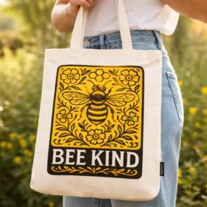 Nomad Sari Iconic Toni Tote Bag – Bee Kind – Natural 10oz | www.artisangoods.co.uk 2