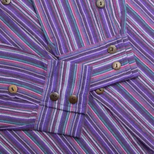 Nomad Sari Grandad Shirt – Black Purple – XL | www.artisangoods.co.uk 5