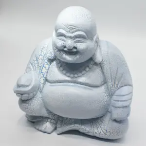 Laughing Buddha Lamp Sky Blue – Round Stand | www.artisangoods.co.uk 7