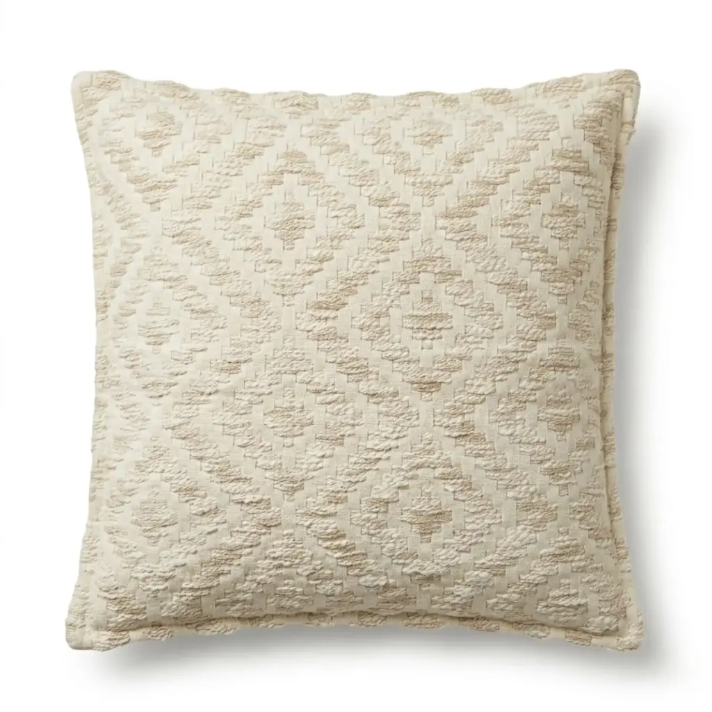 Classic Cushion Cover – Neutral Geo Creme – 45x45cm | www.artisangoods.co.uk 3