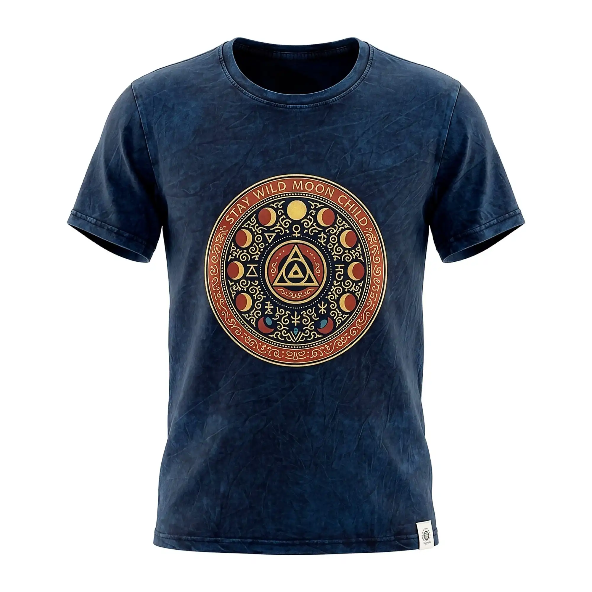 Nomad Sari Stonewashed Cotton T-Shirt – Stay Wild Moon Child – Blue – Medium | www.artisangoods.co.uk 5 Nomad Sari Stonewashed Cotton T-Shirt – Stay Wild Moon Child – Blue – Medium | www.artisangoods.co.uk 4