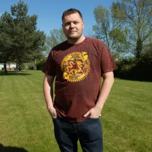 Nomad Sari Stonewashed Cotton T-Shirt – Dragon Mandala – Maroon – XL | www.artisangoods.co.uk 3
