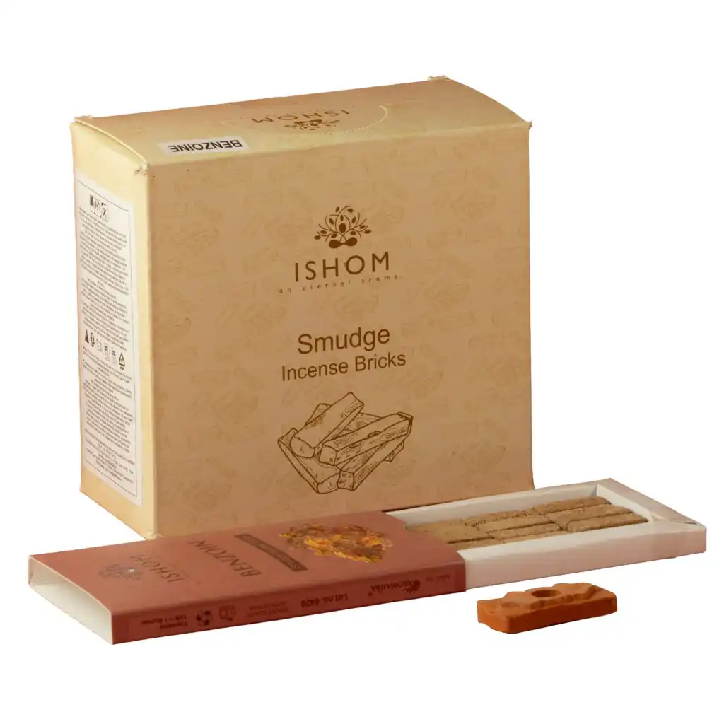 Pack of 15 Natural Incense Smudge Bricks and Burner - Benzion