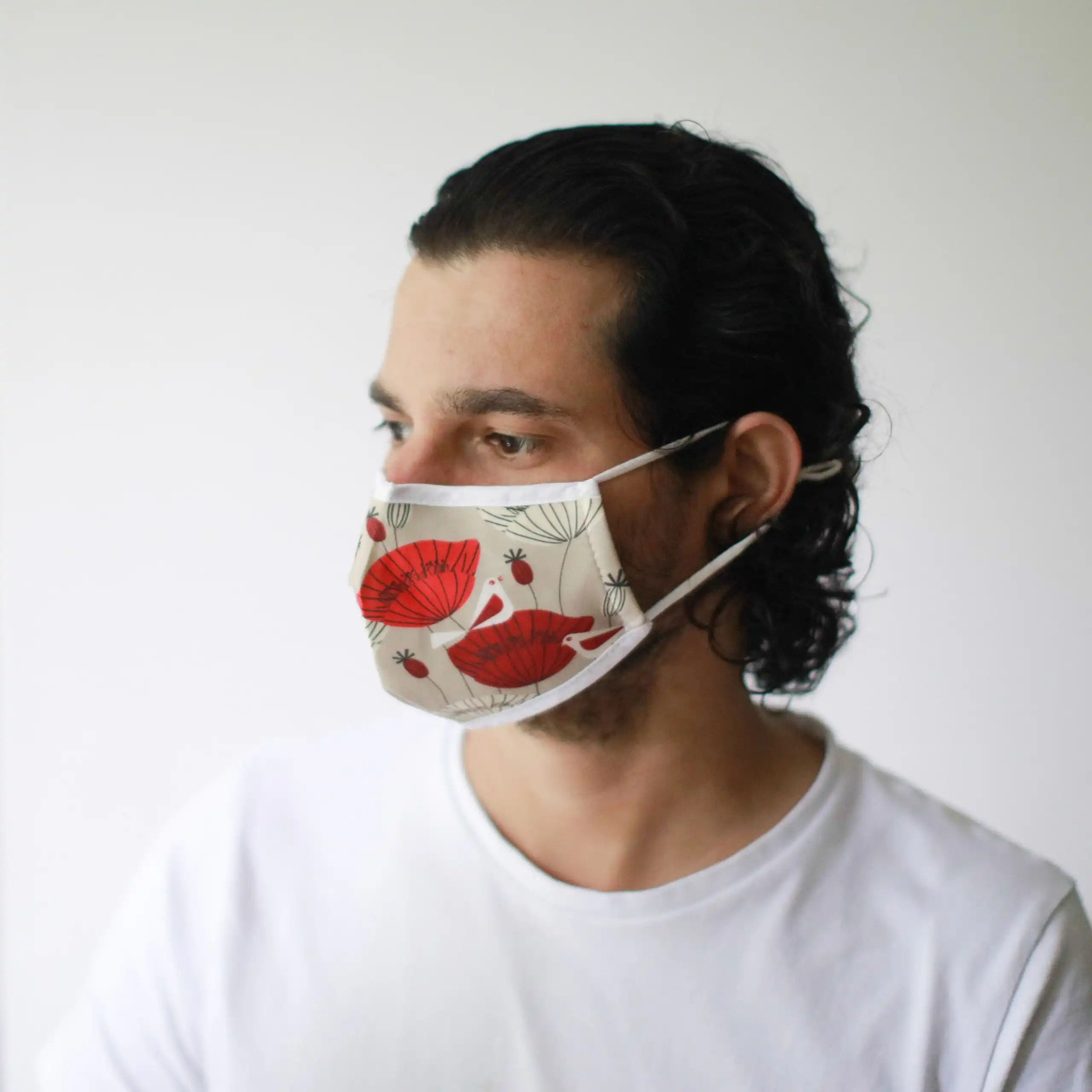 Reusable Fashion Face Mask – Oriental Poppies (Adult) | www.artisangoods.co.uk 2 Reusable Fashion Face Mask - Oriental Poppies (Adult)
