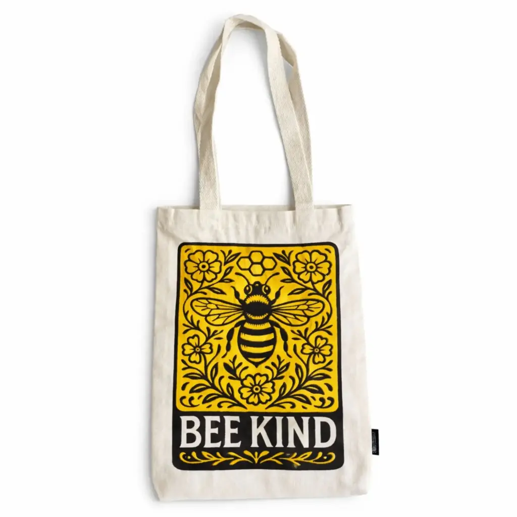 Nomad Sari Iconic Toni Tote Bag – Bee Kind – Natural 10oz | www.artisangoods.co.uk