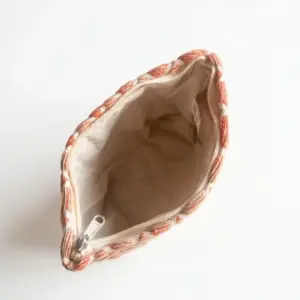 Nomad Sari Indian Jacquard Toiletry Bag – Rose Lattice | www.artisangoods.co.uk 3