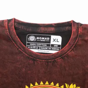 Nomad Sari Stonewashed Cotton T-Shirt – Dragon Mandala – Maroon – XL | www.artisangoods.co.uk 4