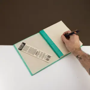 Lokta Mini Tiles Notebook – Large (21x15cm) – 45 Leaves – Includes Bookmark – Teal | www.artisangoods.co.uk 3