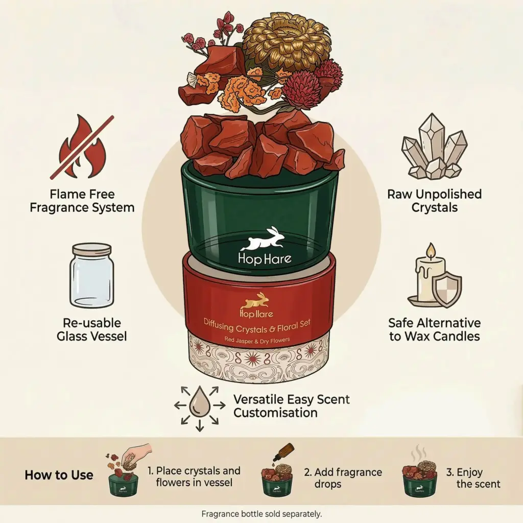 Hop Hare Diffusing Crystals & Floral Set – The Lion | www.artisangoods.co.uk