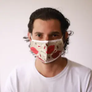 Reusable Fashion Face Mask – Oriental Poppies (Adult) | www.artisangoods.co.uk 3