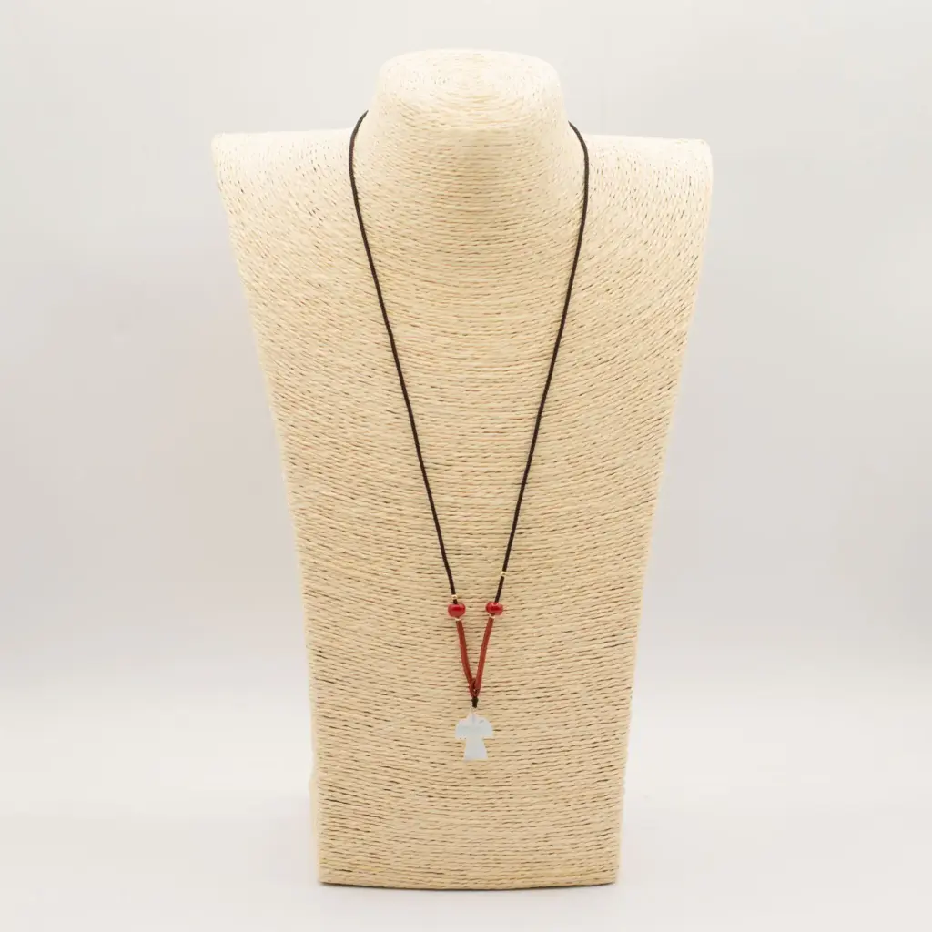 Cord Necklace Gemstone Pendant – Opalite Angel | www.artisangoods.co.uk