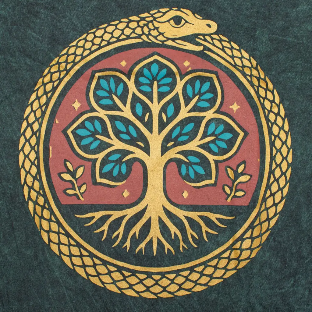 Nomad Sari Stonewashed Cotton T-Shirt – Tree of Life – Green – Large | www.artisangoods.co.uk 3