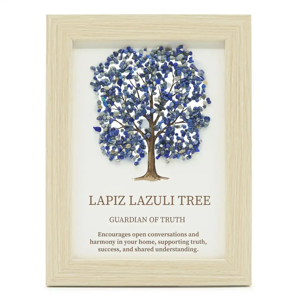 Gemstone Picture – Tree of Life – Lapiz (20×14.7x1cm) | www.artisangoods.co.uk