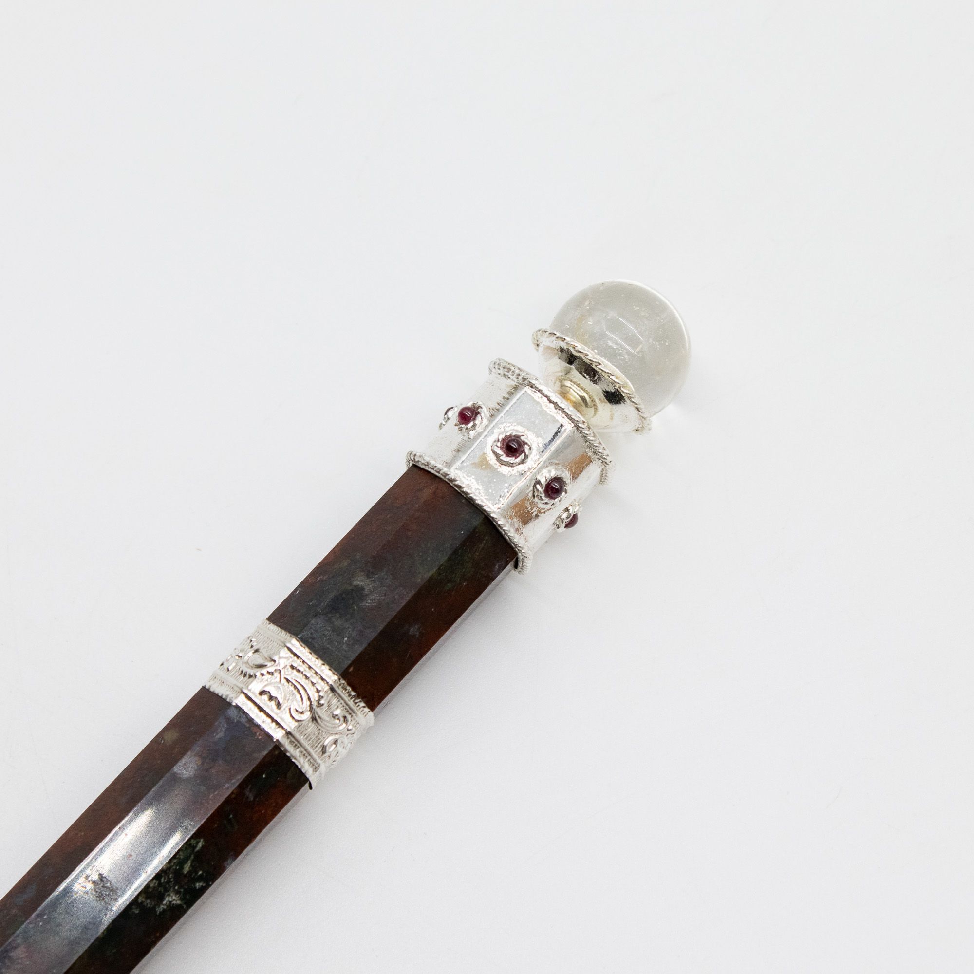 Bloodroot Soverign Wand -Extra Long Fancy Jasper Magic- Crystal Ball top – 26cm | www.artisangoods.co.uk 7