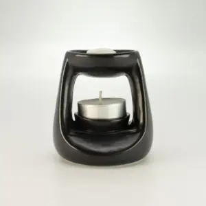 Ceramic Zen Oil Burner – Small Classic  – Matt Black | www.artisangoods.co.uk 4