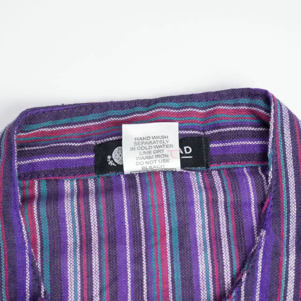 Nomad Sari Grandad Shirt – Black Purple – XL | www.artisangoods.co.uk