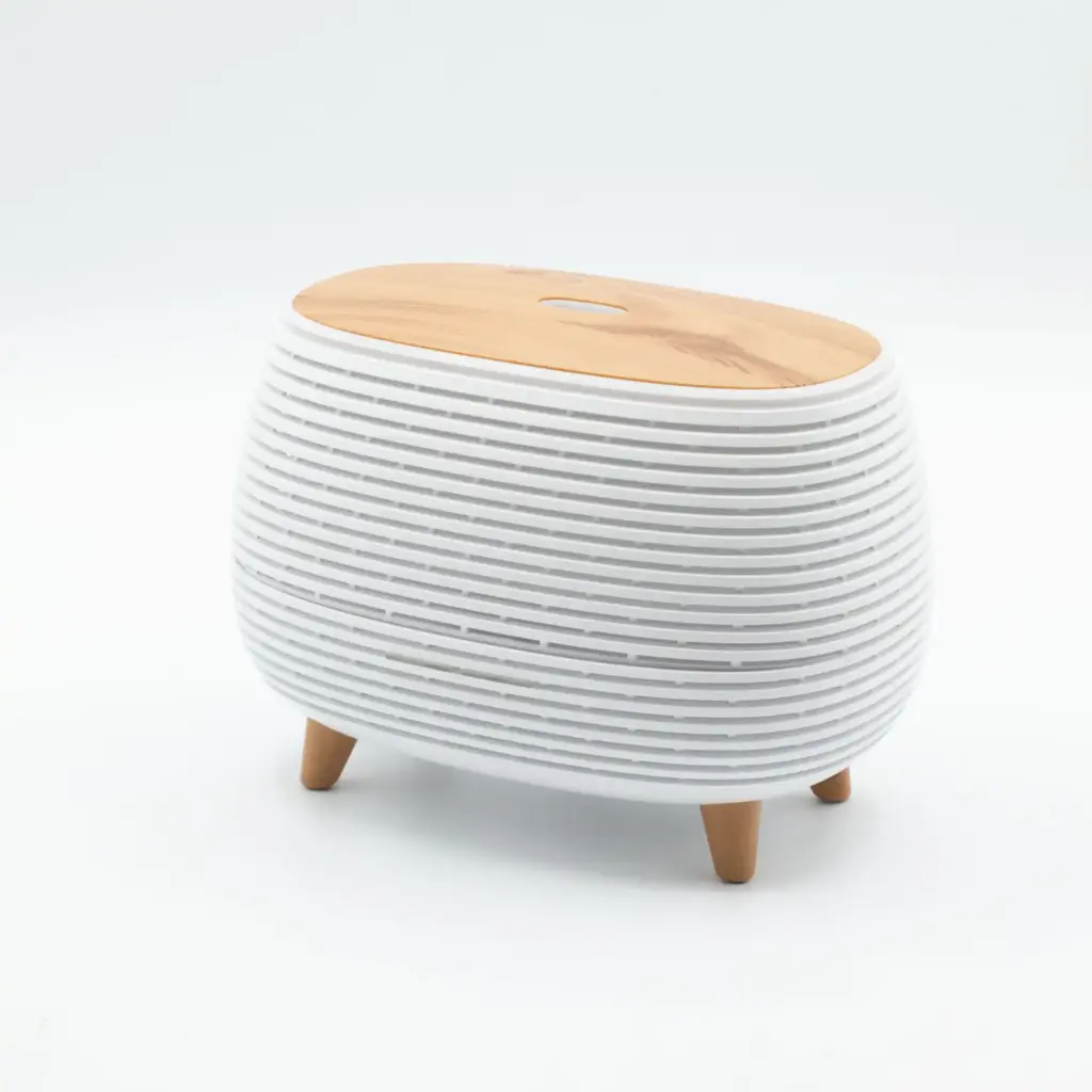 Futuristic Ribbed Aroma Diffuser with Colour-Changing Light | www.artisangoods.co.uk