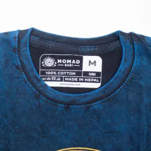Nomad Sari Stonewashed Cotton T-Shirt – Stay Wild Moon Child – Blue – Medium | www.artisangoods.co.uk 6