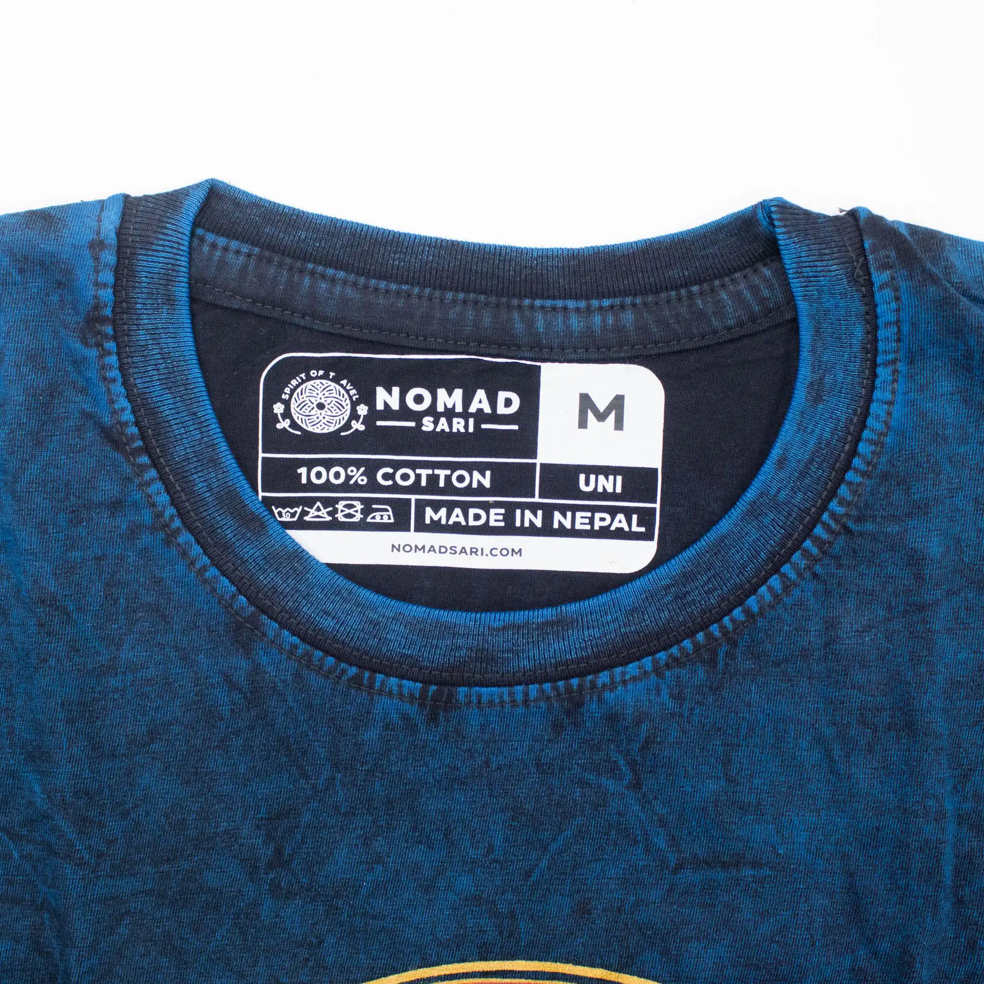 Nomad Sari Stonewashed Cotton T-Shirt – Stay Wild Moon Child – Blue – Medium | www.artisangoods.co.uk 7 Nomad Sari Stonewashed Cotton T-Shirt – Stay Wild Moon Child – Blue – Medium | www.artisangoods.co.uk 6