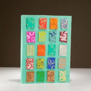 Lokta Mini Tiles Notebook – Large (21x15cm) – 45 Leaves – Includes Bookmark – Teal | www.artisangoods.co.uk 4