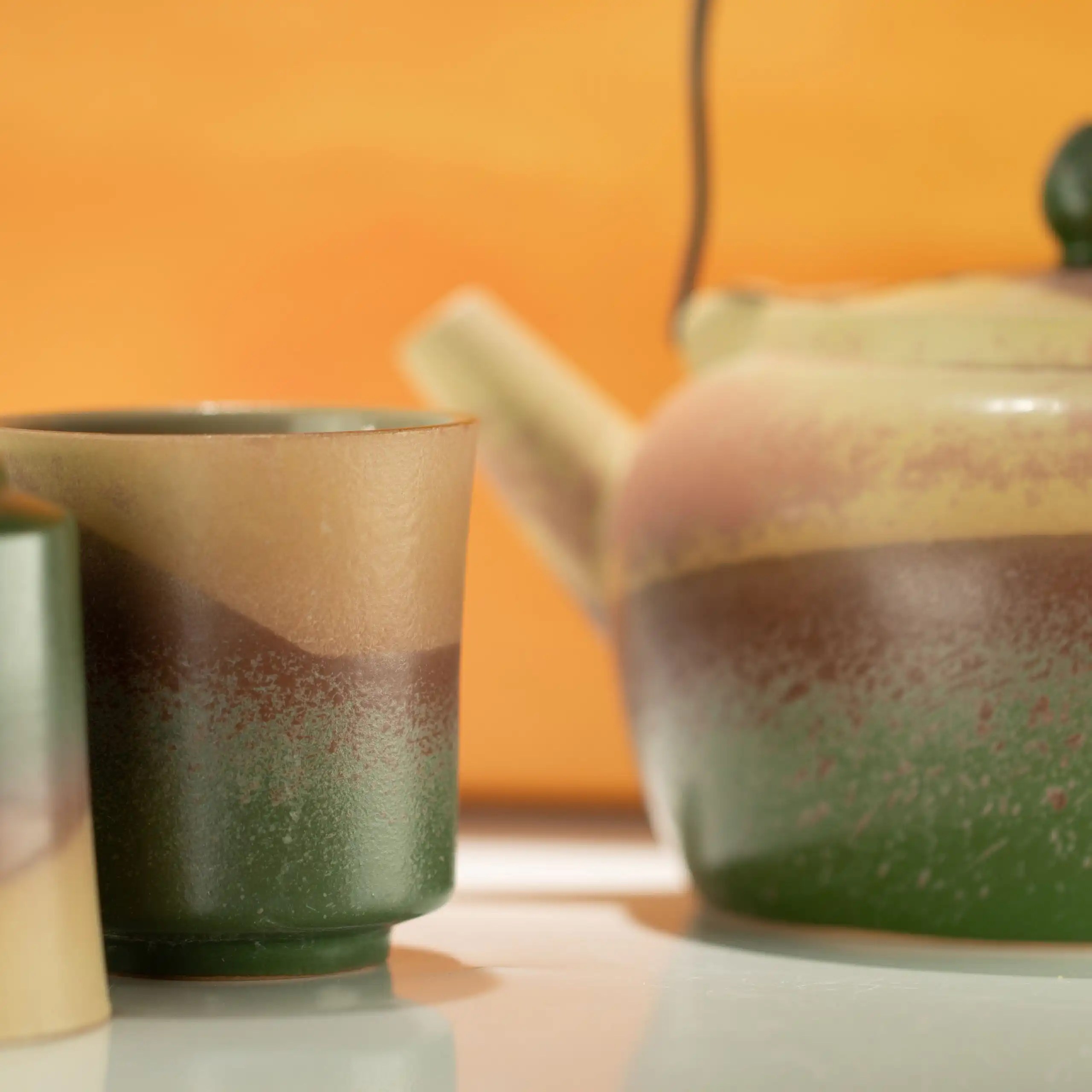 Japanese Kyusu Style Tea Set - For Green Tea - Four Cups - Image 3