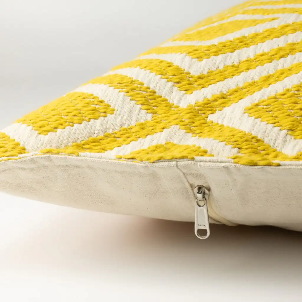 Classic Cushion Cover – Mustard Diamonds – 60x60cm – Jumbo Style | www.artisangoods.co.uk 3