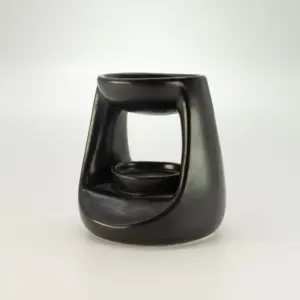 Ceramic Zen Oil Burner – Small Classic  – Matt Black | www.artisangoods.co.uk 3