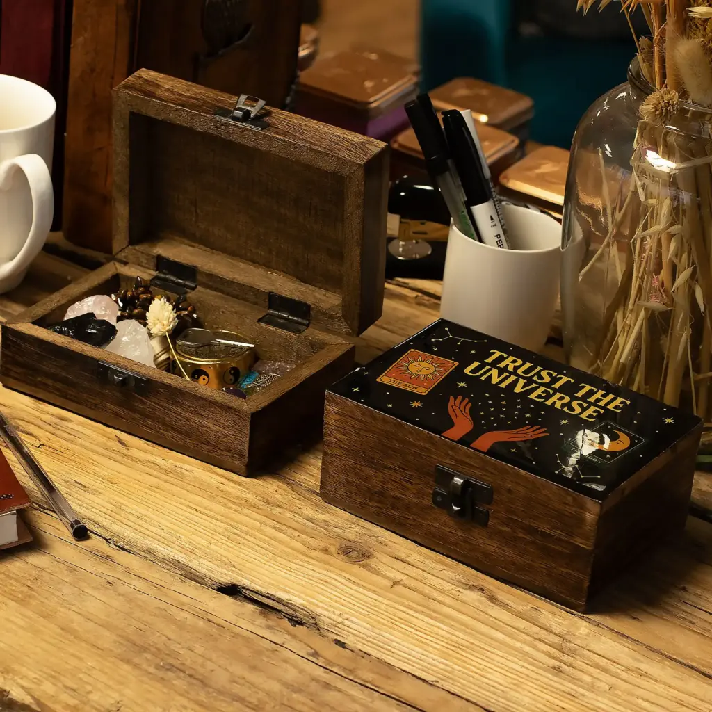 Medium Enamelled Box  – Trust the Universe | www.artisangoods.co.uk 5